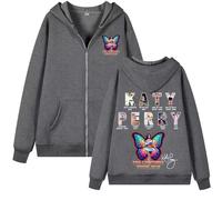 OUHZNUX Hoodie Katy Perry Tour Zipper Hoodie Unisex Harajuku Hip Hop Vintage Zip Up Hoodies Men Bodywarmer Fleece Sweatshirts S-XXL-Grey||x_l