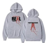 OUHZNUX Hoodies Rapper Partynextdoor Real Woman Print Album Hoodies Men's and Women's Vintage Fashion Sweatshirts Clothing Oversized Hoodies XS-3XL-Grey||M