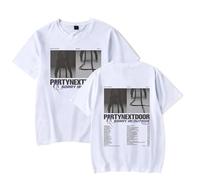 OUHZNUX Men's and Women's T-shirts PartyNextDoor Tour Concert T-shirts Hip-hop Singer Printed Cotton T-shirts Casual Sports Short-sleeved Shirts XS-3XL-White||L
