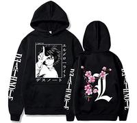 OUHZNUX Mens Hoodies Death Note Anime L Lawliet Graphic Hoodies Men Women Streetwear Sweatshirts Unisex Tops XXS-3XL