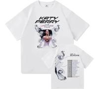 OUHZNUX Men's Oversized T-Shirt Sports Shirt Katy Singer Perry Printed Short Sleeved T-Shirt Cotton Women's O-Neck Summer Casual TeeXS-3XL-White||m