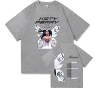 OUHZNUX Men's Oversized T-Shirt Sports Shirt Katy Singer Perry Printed Short Sleeved T-Shirt Cotton Women's O-Neck Summer Casual TeeXS-3XL-Grey||x_l