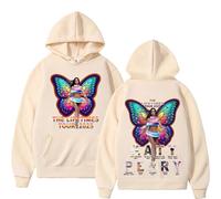 OUHZNUX Mens Womens Pullovers Katy Perry Merch Hoodies Unisex Printed Oversized Fleece Sweatshirt with Kangaroo Pocket Hoodies XS-3XL-Khaki||s