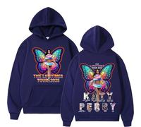 OUHZNUX Mens Womens Pullovers Katy Perry Merch Hoodies Unisex Printed Oversized Fleece Sweatshirt with Kangaroo Pocket Hoodies XS-3XL-Dark blue||m