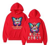 OUHZNUX Mens Womens Pullovers Katy Perry Merch Hoodies Unisex Printed Oversized Fleece Sweatshirt with Kangaroo Pocket Hoodies XS-3XL-Red||m