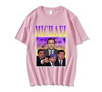 OUHZNUX Michael Scott Unisex T Shirts Tribute The Office Men T Shirts Tv Series Dwight Schrute Steve Carell Tees Casual Fashionshort Sleeve Cotton Oversized XXS-3XL