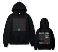 OUHZNUX Rapper Bryson Tiller Trapsoul for Lovers Music Album Graphics Hoodie Men Hip Hop Oversized Hoodies Male Fleece Cotton Sweatshirt XS-3XL-Black||M