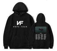 OUHZNUX Rapper NF Hope Hoodie for Men R.I.P NF Hope Merch Long Sleeve Sweatshirt Hip Hop Pullover Jumper for Music Fans XS-3XL-Black||XXL