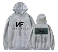 OUHZNUX Rapper NF Hope Hoodie for Men R.I.P NF Hope Merch Long Sleeve Sweatshirt Hip Hop Pullover Jumper for Music Fans XS-3XL-Gray||XS