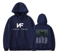 OUHZNUX Rapper NF Hope Hoodie for Men R.I.P NF Hope Merch Long Sleeve Sweatshirt Hip Hop Pullover Jumper for Music Fans XS-3XL-Blue||S