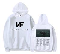 OUHZNUX Rapper NF Hope Hoodie for Men R.I.P NF Hope Merch Long Sleeve Sweatshirt Hip Hop Pullover Jumper for Music Fans XS-3XL-White||XS