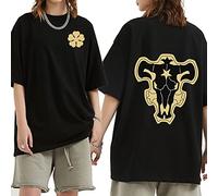 OUHZNUX T-Shirt Black Clover Double-Sided Black Bull T-Shirt Printing Funny Anime T-Shirt Men Nine Knights Graphic T Shirt Streetwear Cool Tshirt Hip Hop Top Tee Male XXS-XXL
