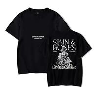 OUHZNUX T-Shirt Cotton David Kushner Hip Hop Print Skin and Bones Women's Men's Short Sleeve Crew Neck T-Shirt Unisex Hip Hop Artist T-Shirt XS-3XL-Black||L