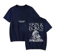 OUHZNUX T-Shirt Cotton David Kushner Hip Hop Print Skin and Bones Women's Men's Short Sleeve Crew Neck T-Shirt Unisex Hip Hop Artist T-Shirt XS-3XL-Dark blue||M