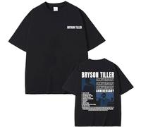 OUHZNUX T-Shirt Rapper Bryson Tiller Anniversary Graphic Print T-Shirt Men's Casual Cotton T-Shirt Men's Women's Hip Hop Retro Oversized T-Shirt XS-3XL-Black||XS