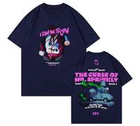OUHZNUX T-shirts for Men and Women I Saw The TV Glow Movie Peripheral T-shirts Short-sleeved Cotton T-shirts Unisex Street Fun Couple Tops XS-3XL-Dark blue||XL
