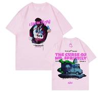 OUHZNUX T-shirts for Men and Women I Saw The TV Glow Movie Peripheral T-shirts Short-sleeved Cotton T-shirts Unisex Street Fun Couple Tops XS-3XL-Pink||XS