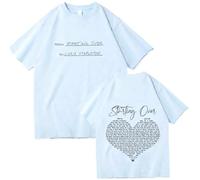 OUHZNUX Tshirt for Men and Women Chris Stapleton Relaxed Fit Round Neck Cotton Tee Hip-Hop Singer Sports Shirt Unisex Oversized Streetwear Short Sleeve T-shirt XS-3XL-Aqua blue||S