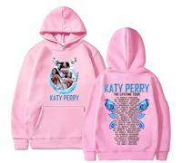OUHZNUX Women's Katy Perry Hoodie Retro Music Fan Pullover Long Sleeve Unisex Print Oversized Fleece Sweatshirt with Kangaroo Pocket Hoodie XS-3XL-Pink||x_s
