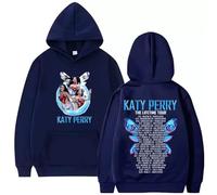 OUHZNUX Women's Katy Perry Hoodie Retro Music Fan Pullover Long Sleeve Unisex Print Oversized Fleece Sweatshirt with Kangaroo Pocket Hoodie XS-3XL-Dark blue||x_s