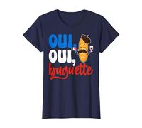 Oui French Baguette Shirt Funny Bakery Pastry Bread Baker T-Shirt, Women, Navy Blue, 3X-Large
