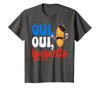 Oui French Baguette Shirt Funny Bakery Pastry Bread Baker T-Shirt, Youth, Asphalt Grey, 3T