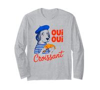 Oui Oui Croissant, Funny Dog, Funny French Meme Long Sleeve T-Shirt