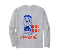 Oui Oui Croissant, Funny Dog, Funny French Meme Long Sleeve T-Shirt