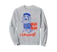 Oui Oui Croissant, Funny Dog, Funny French Meme Sweatshirt