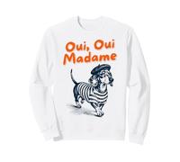 Oui Oui Madame Dachshund Dog French Beret Sweatshirt