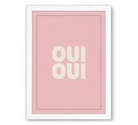 Oui Oui Typography Framed Wall Art Print A4 (29.7×21cm) White, Wall Decor for Living Room, Bedroom, Office & Home, Ready to Hang, Art Gift