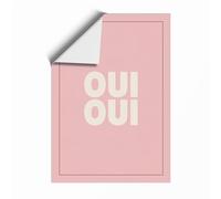 Oui Oui Typography Unframed Wall Art Print A4 (29.7×21cm), Wall Decor for Living Room, Bedroom, Office & Home, Art Gift