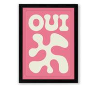 Oui Typography Modern Framed Wall Art Print A4 (29.7×21cm) Black, Wall Decor for Living Room, Bedroom, Office & Home, Ready to Hang, Art Gift