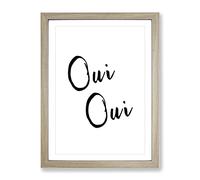Oui Typography Quote Framed Print | A3 Oak Framed Wall Art | Ready to Hang | Modern Positive Affirmations Picture | Living Room Bedroom Lounge Office
