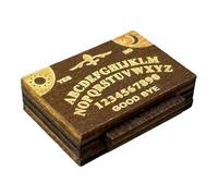 Ouija Board - Spirit Talking Game, Tiny Wooden Decoration with Drawer, Seasonal Display, Party Supply with Interactive Design, Home Accessory for Family Friends Living Room Bedroom Indoor Outdoor