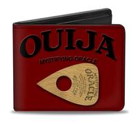 Ouija Board Wallet, Bifold, Ouija Board Logo Planchette Red Black, Vegan Leather, Red, 4.0" x 3.5", Casual