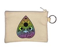 Ouija Board Yes No Hello Good Bye Key Chain Coin Purse Beige