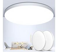 OUILA 2 x LED Ceiling Light, 24 W 6500 K, IP44 Bathroom Ceiling Light, Bedroom Ceiling Light, Diameter 28 cm, Suitable for bathrooms, bedrooms, Kitchens, Living Rooms, Balconies