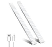 OUILA 60cm 2 Packs Ultra Long Under Cabinet Kitchen Lights, 5000mAh Rechargeable Motion Sensor Lights Magnetic Mount for Wall Cupboard Closet Wardrobe, 5000K