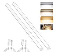 OUILA 60cm Ultra Long Under Cabinet Kitchen Lights, 216 LED 5000mAh [2 Pack] Motion Sensor Lights Indoor, 3 Color Stepless Dimming Rechargeable LED Lights for Cupboard, Kitchen