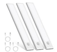 OUILA LED Cabinet Light with Motion Sensor, Magnetic, Rechargeable, Dimmable, for Kitchen, Staircase, Living Room, Bathroom, Bedrooms