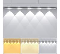 OUILA Motion Sensor Under Cabinet Lights 55cm, 2200mAh Dimmable Under Cabinet Kitchen Lights 3 Color Temperatures & 10%-100% Brightness Adjustable Night Light for Wine Cabinet bookShelf Closet Counter