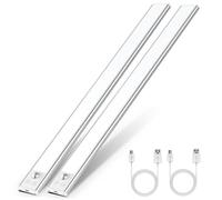 OUILA Under Cabinet Kitchen Lights, 142 LED [2 Pack] Cold White Motion Sensor Lights Indoor Stepless Dimming, 2800mAh USB-C Rechargeable LED Lights for Cupboard, Kitchen