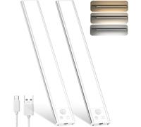 OUILA Under Cabinet Kitchen Lights, 3 Color Dimmable 52 LED Motion Sensor Light