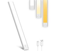 OUILA Under Cabinet Kitchen Lights, 72 LED [1 Pack] 3 Color Stepless Dimming Motion Sensor Lights Indoor, 2800mAh USB-C Rechargeable LED Lights for Cupboard, Kitchen