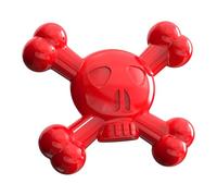 Ouilter Dog Toys for Small Dogs, Skull-Shaped Small Dog Toys for Puppies, Durable Natural Rubber Puppy Chew Toys with Bacon&Milk Flavor, Indestructible Dog Toy, Red