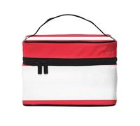 OUInbvv Austrian flag Travel Cosmetic Bag with Multi-Pocket Organizerï¼ŒLarge Capacity Polyester Twill Case for Gym, Camping, and Business Trips