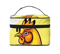 OUInbvv Bird's Nest Golden Chicken Travel Cosmetic Bag with Multi-Pocket Organizerï¼ŒLarge Capacity Polyester Twill Case for Gym, Camping, and Business Trips