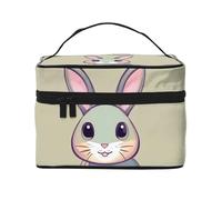 OUInbvv Cute little bunny Travel Cosmetic Bag with Multi-Pocket Organizerï¼ŒLarge Capacity Polyester Twill Case for Gym, Camping, and Business Trips