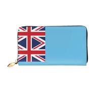 OUInbvv Fiji Flag Handheld Wallet with Metal Zipper Passbook and Check Holder Soft Lightweight Design Compartments
